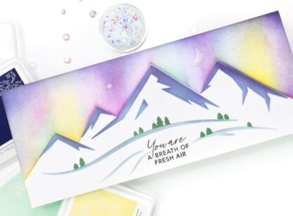Mountainscape stencil 4 x 9", 3 pk - Bilde 5