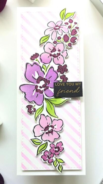 Diagonal Stripe stencil 4 x 9" - Bilde 4