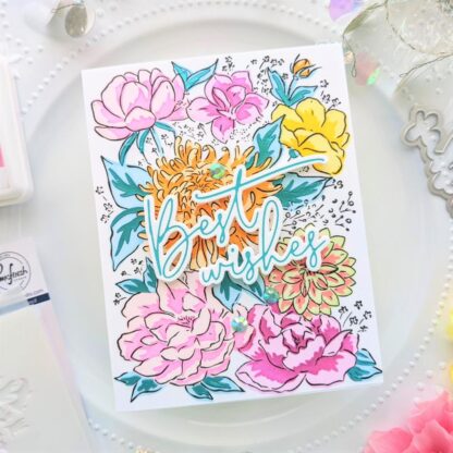 Flower Garden stencil 4,25 x 5,25" - Bilde 3