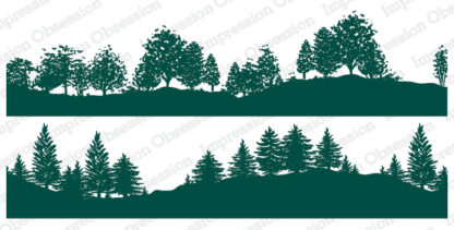 Tree-lined Hillside Duo - Slimline stempel 3229-LG
