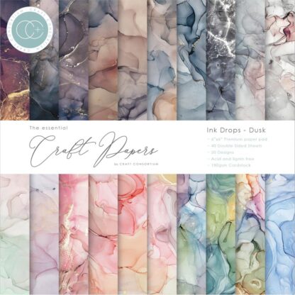 The Essential Craft Papers Ink Drops Dusk 6 x 6"