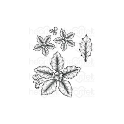 Large Festive Poinsettia stamp set