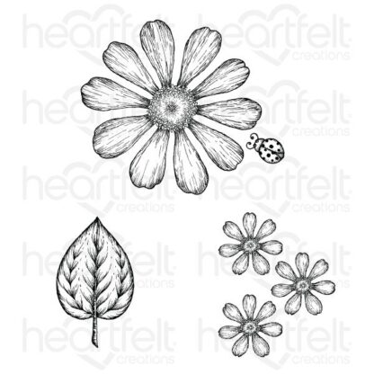 Large Zinnia stamp set