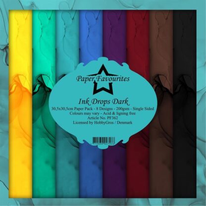 Ink Drops Dark paper pack 12 x 12