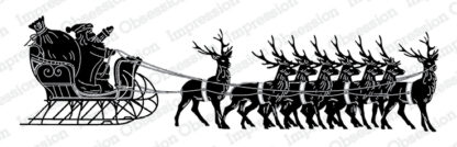 Santa with Sleigh - Slimline stempel 3236-LG