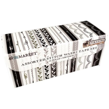 Curators Assorted stiched Washi tape 12 ruller - Bilde 2
