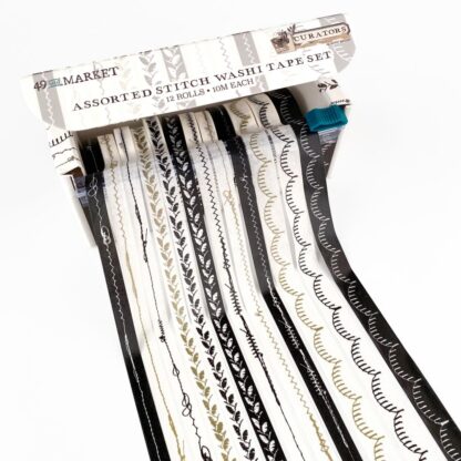 Curators Assorted stiched Washi tape 12 ruller