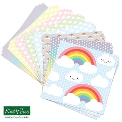 12 x 12" Sweet Pastel Weather and Rainbow background papers