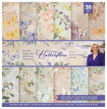 Vintage Butterflies 6 x 6" paper pad